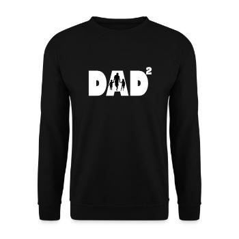 Dad High 2 Father Father's Day Dad with 2 Kids - Unisex Sweatshirt - black - Front - Alina (178cm) & Michal (187cm)