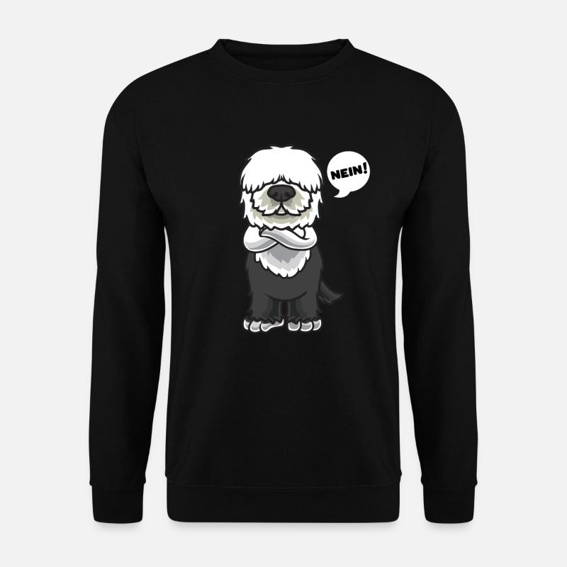 Sturer Old English Sheepdog Hund lustig Hundefan - Unisex Pullover - Schwarz