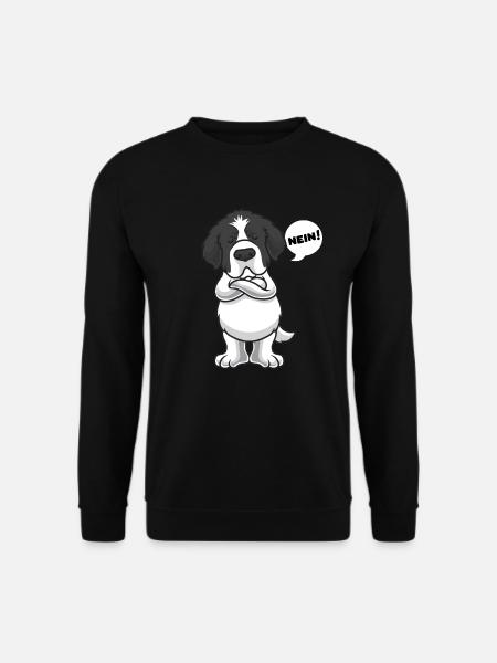 Sturer Schwarz Weißer Neufundländer - Unisex Pullover - Schwarz