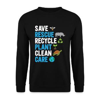 Environnement écologiste - Sweat-shirt Unisexe - noir - Devant - Alina (178cm) & Michal (187cm)