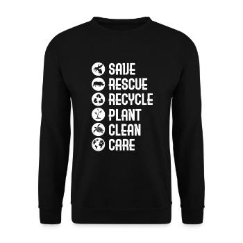 Environnement écologiste - Sweat-shirt Unisexe - noir - Devant - Alina (178cm) & Michal (187cm)