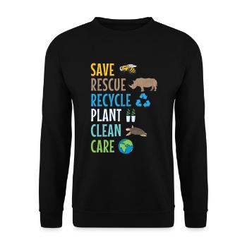 Environnement écologiste - Sweat-shirt Unisexe - noir - Devant - Alina (178cm) & Michal (187cm)