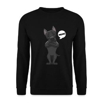 Sturer Cane Corso Italiano Hund lustig Hundefan - Unisex Pullover - Schwarz - Vorne - Alina (178cm) & Michal (187cm)