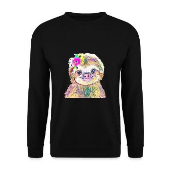 sloth - Unisex Sweatshirt - black - Front - Alina (178cm) & Michal (187cm)