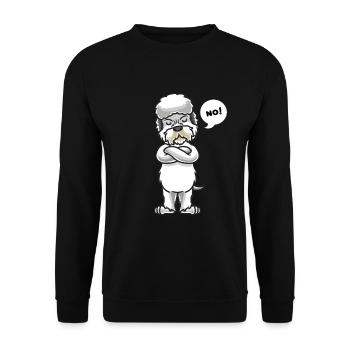 Sturer Dandie Dinmont Terrier Hund lustig - Unisex Pullover - Schwarz - Vorne - Alina (178cm) & Michal (187cm)