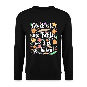Tochter Geschenk für Töchter Geschenke - Unisex Pullover - Schwarz - Vorne - Alina (178cm) & Michal (187cm)