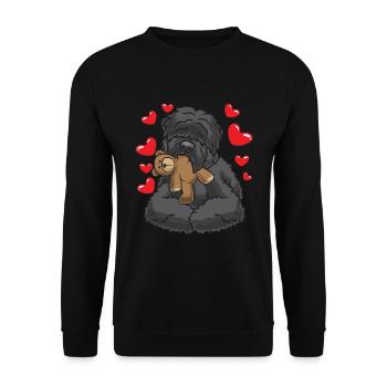 Terrier noir russe avec animal en peluche - Sweat-shirt Unisexe - noir - Devant - Alina (178cm) & Michal (187cm)