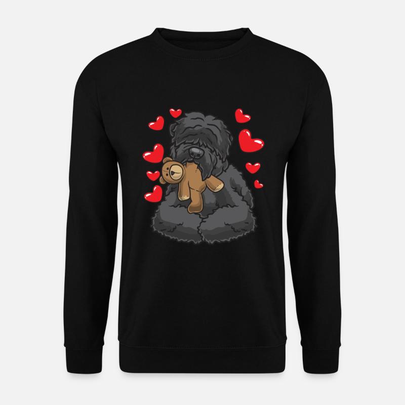 Russischer Schwarzer Terrier mit Kuscheltier - Unisex Pullover - Schwarz