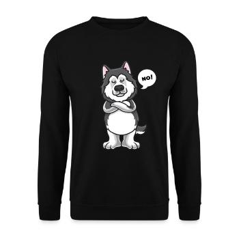 Sturer Alaskan Malamute dog funny dog owner - Unisex Sweatshirt - black - Front - Alina (178cm) & Michal (187cm)