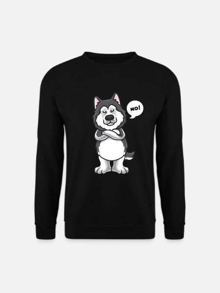 Sturer Alaskan Malamute Hund lustig Hundebesitzer - Unisex Pullover - Schwarz
