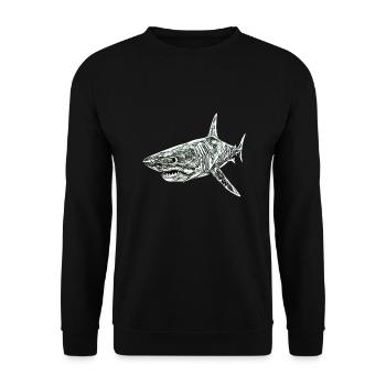 shark - Unisex Sweatshirt - black - Front - Alina (178cm) & Michal (187cm)