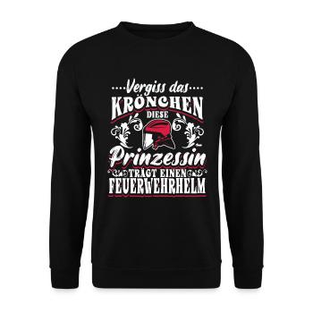 Feuerwehrfrau Feuerwehr Mädchen - Unisex Pullover - Schwarz - Vorne - Alina (178cm) & Michal (187cm)