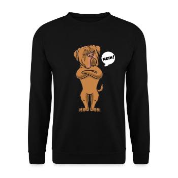 Bordeauxdogge Bordeaux Dogge lustig - Unisex Pullover - Schwarz - Vorne - Alina (178cm) & Michal (187cm)