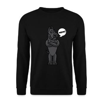Sturer Riesenschnauzer - Unisex Pullover - Schwarz - Vorne - Alina (178cm) & Michal (187cm)