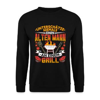 Griller Grillen lustig - Unisex Pullover - Schwarz - Vorne - Alina (178cm) & Michal (187cm)