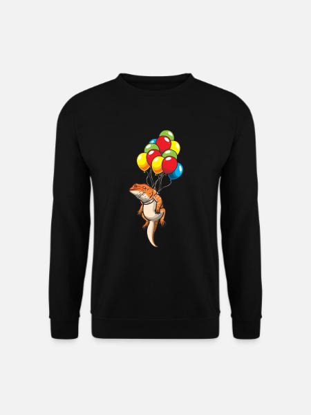 Bartagame mit Luftballons - Unisex Pullover - Schwarz