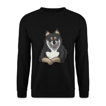 Chien de lapon finlandais - Sweat-shirt Unisexe - noir - Devant - Alina (178cm) & Michal (187cm)