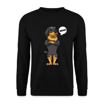 Sturer Hovawart Hund lustig Hundefan - Unisex Pullover - Schwarz - Vorne - Alina (178cm) & Michal (187cm)