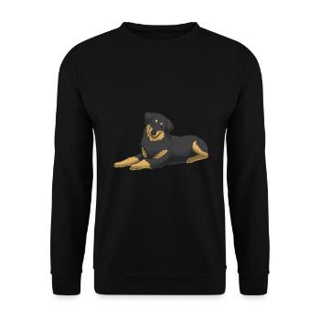 Chien Hovawart - Sweat-shirt Unisexe - noir - Devant - Alina (178cm) & Michal (187cm)