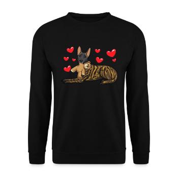 Hollandse Herdershond Dutch Shepherd - Unisex Sweatshirt - black - Front - Alina (178cm) & Michal (187cm)
