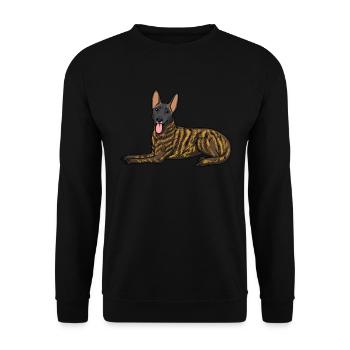Hollandse Herdershond Dutch Shepherd - Unisex Sweatshirt - black - Front - Alina (178cm) & Michal (187cm)