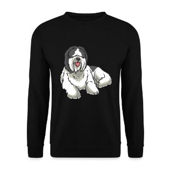 Nederlandse Schapendoes Hund - Sweat-shirt Unisexe - noir - Devant - Alina (178cm) & Michal (187cm)