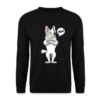 Stuer Blanc berger suisse cadeau - Sweat-shirt Unisexe - noir - Devant - Alina (178cm) & Michal (187cm)