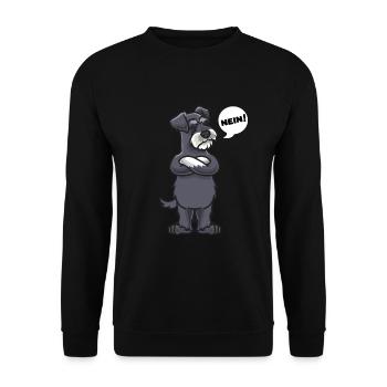 Sturer Zwergschnauzer - Unisex Pullover - Schwarz - Vorne - Alina (178cm) & Michal (187cm)