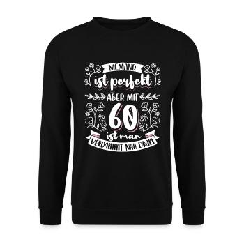 60 Geburtstag Frau Lustig - Unisex Pullover - Schwarz - Vorne - Alina (178cm) & Michal (187cm)