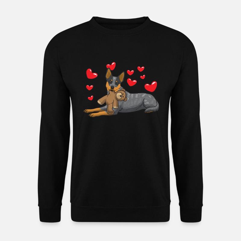 Australien Cattle Dog mit stofftier - Unisex Pullover - Schwarz