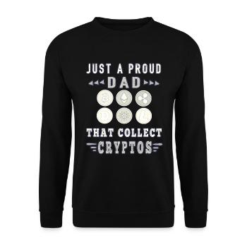 Bitcoin papa papa Crypto pères crypto crypto crypto - Sweat-shirt Unisexe - noir - Devant - Alina (178cm) & Michal (187cm)
