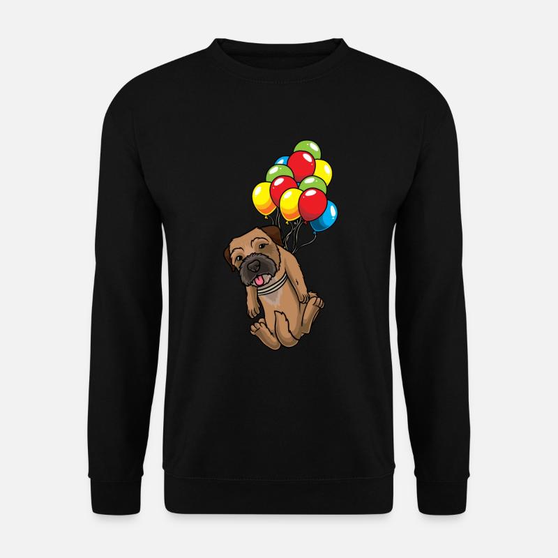 Border Terrier mit Luftballons - Unisex Pullover - Schwarz