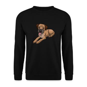 Border Terrier - Sweat-shirt Unisexe - noir - Devant - Alina (178cm) & Michal (187cm)