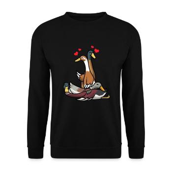 Running funny Running - Unisex Sweatshirt - black - Front - Alina (178cm) & Michal (187cm)