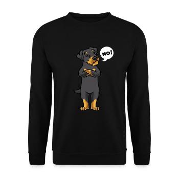 Têtu allemand de chasse chien drôle - Sweat-shirt Unisexe - noir - Devant - Alina (178cm) & Michal (187cm)