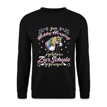 Hobby Horsing Pferde Hobbyhorse Hobby Horse - Unisex Pullover - Schwarz - Vorne - Alina (178cm) & Michal (187cm)