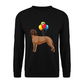 Bayerischer Gebirgsschweißhund Hund - Unisex Pullover - Schwarz - Vorne - Alina (178cm) & Michal (187cm)
