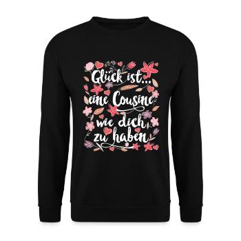 Cousine Cousinchen Kusine - Unisex Pullover - Schwarz - Vorne - Alina (178cm) & Michal (187cm)