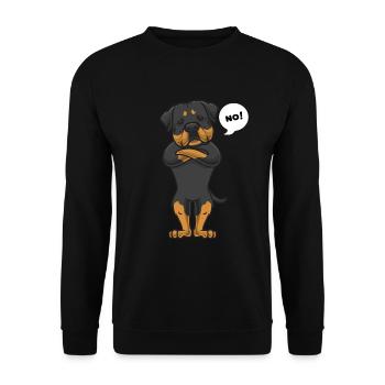 Rottweiler Hund - Unisex Pullover - Schwarz - Vorne - Alina (178cm) & Michal (187cm)