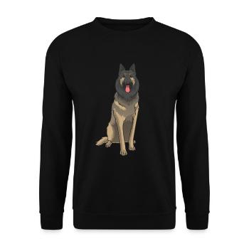 Tervueren Dog Tervuren - Unisex Sweatshirt - black - Front - Alina (178cm) & Michal (187cm)