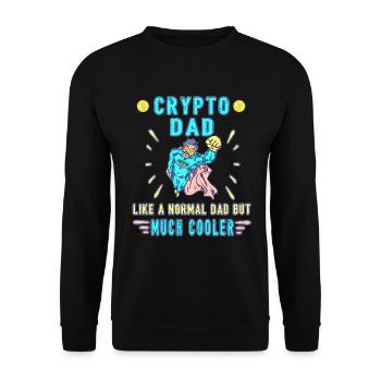 Bitcoin Crypto Father Papa Trader Crypto Money - Unisex Sweatshirt - black - Front - Alina (178cm) & Michal (187cm)