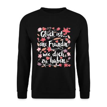 Freundin beste Freundinnen Geschenk - Unisex Pullover - Schwarz - Vorne - Alina (178cm) & Michal (187cm)