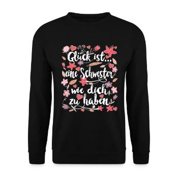 Beste Schwester - Unisex Pullover - Schwarz - Vorne - Alina (178cm) & Michal (187cm)