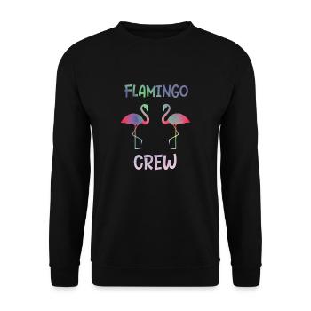 Flamingo Crew as a gift Flamingos Flamingo - Unisex Sweatshirt - black - Front - Alina (178cm) & Michal (187cm)