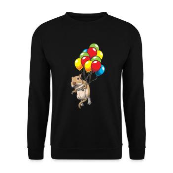Mongolische Rennratte Rennmaus Gerbil - Unisex Pullover - Schwarz - Vorne - Alina (178cm) & Michal (187cm)