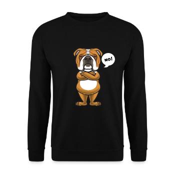 Sture bouledogue anglaise - Sweat-shirt Unisexe - noir - Devant - Alina (178cm) & Michal (187cm)