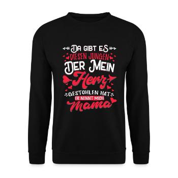 Mama und Sohn - Unisex Pullover - Schwarz - Vorne - Alina (178cm) & Michal (187cm)