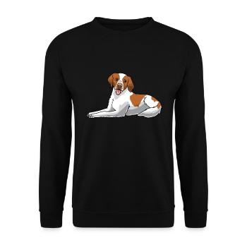 Epagneul Breton - Sweat-shirt Unisexe - noir - Devant - Alina (178cm) & Michal (187cm)