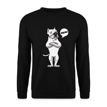 Sturer Dogo Argentino Hund - Unisex Pullover - Schwarz - Vorne - Alina (178cm) & Michal (187cm)