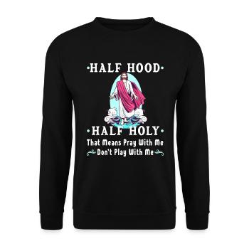 Jesus God Christ Religion Bible Jesus Christ - Unisex Sweatshirt - black - Front - Alina (178cm) & Michal (187cm)